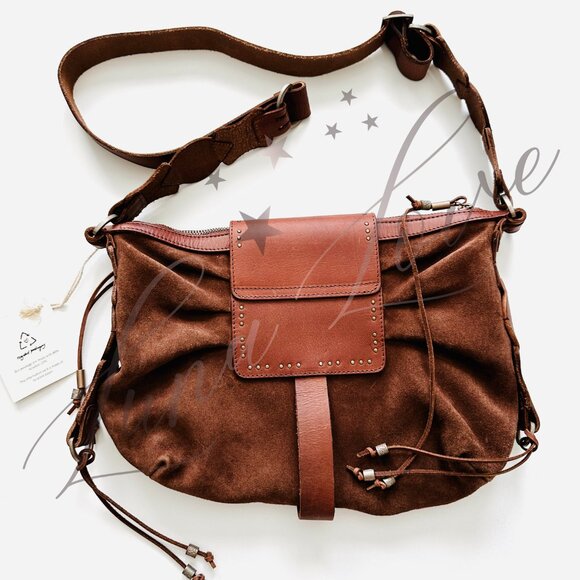 FREE PEOPLE We The Free Silvie Studded Sling Bag In Cognac NWT - Picture 10 of 15